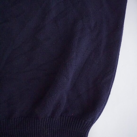 Commodity Exchange Navy Cotton Embroidered Golfers Sweater Preppy Collegiate L - Picture 7 of 10